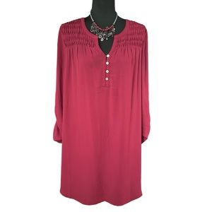 Daniel Rainn Shirt Dress Wine Size L